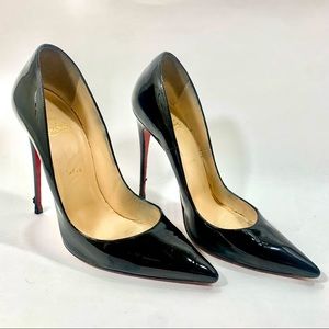 Christian Louboutin Black Patent So Kate Heels